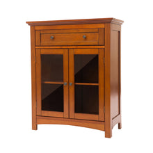 Load image into Gallery viewer, 32&quot;H Wooden Shelved Floor Storage Cabinet with 1 Drawer and Double Doors
