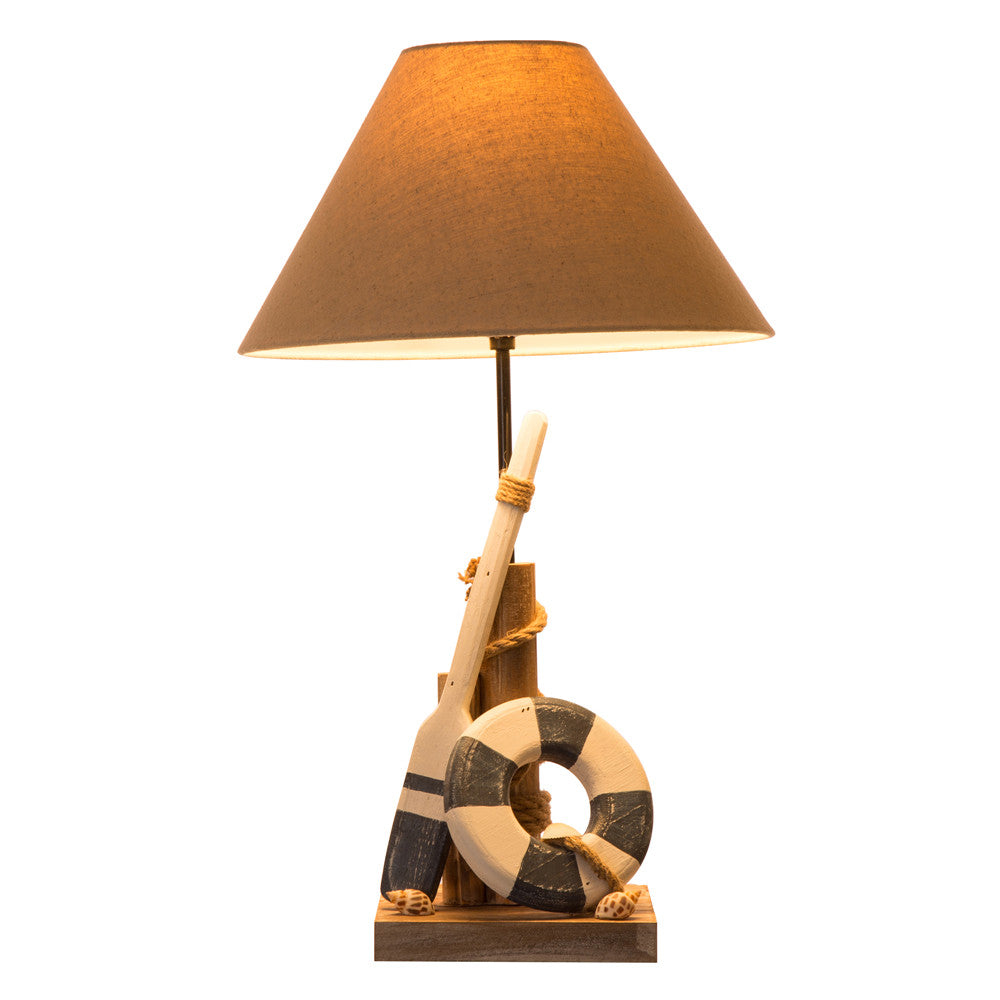 19.29''H Wooden Coastal Table Lamp