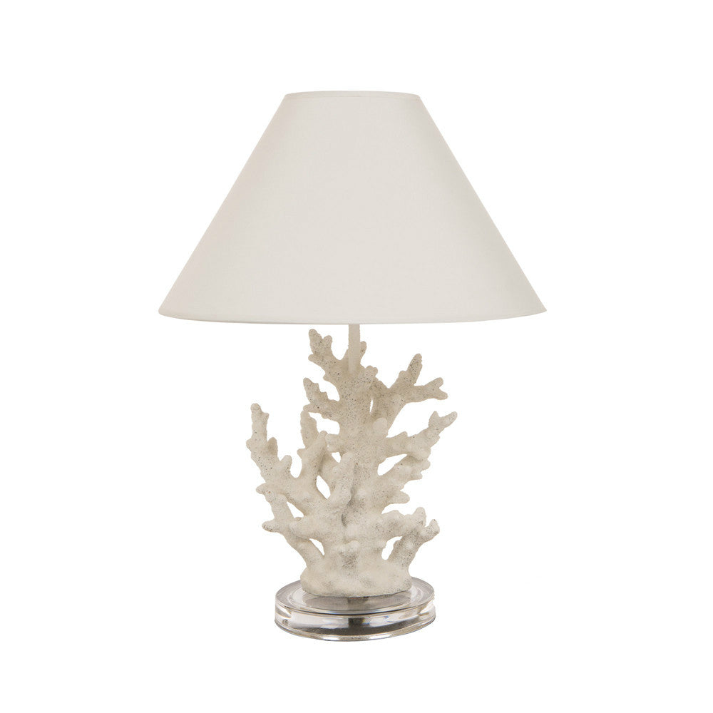 Vintage Style White Coral Novelty Table Lamp with T/C Shade