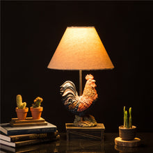 Load image into Gallery viewer, 19.69&#39;&#39;H Polyresin  Crowing Rooster Table Lamp in Barnyard Finish
