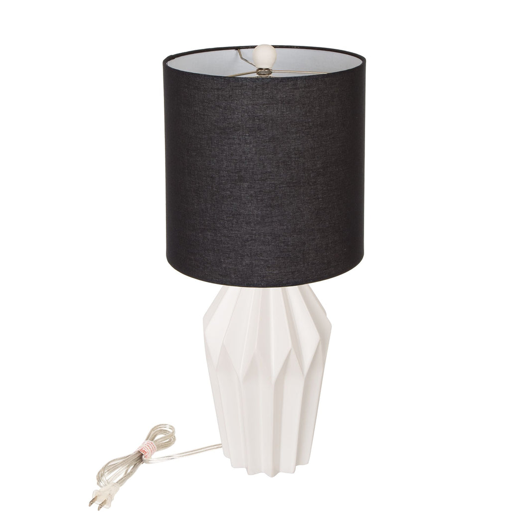 Matte Ceramic Table Lamp w/linen shade