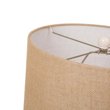 Load image into Gallery viewer, 25.5&quot;H Cream Ceramic Table Lamp w/Burlap Shade
