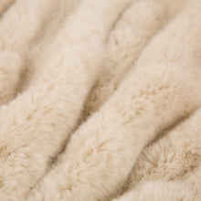 Load image into Gallery viewer, 50&quot;*60&quot; Faux Fur Elastic Throw/Blanket, Beige (Face Fabric 1000gsm; Back 210gsm)
