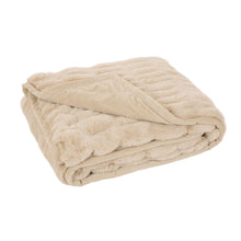 Load image into Gallery viewer, 50&quot;*60&quot; Faux Fur Elastic Throw/Blanket, Beige (Face Fabric 1000gsm; Back 210gsm)
