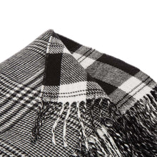 Load image into Gallery viewer, 60&quot;L*50&quot;W Acrylic Reversible Black/White Plaid Woven Throw 530g
