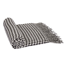 Load image into Gallery viewer, 60&quot;L*50&quot;W Acrylic Black/White Houndstooth Woven Throw 360g
