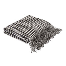 Load image into Gallery viewer, 60&quot;L*50&quot;W Acrylic Black/White Houndstooth Woven Throw 360g
