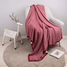 Load image into Gallery viewer, 60&quot;L*50&quot;W Knitted Acrylic Red/White Throw Blanket 900g
