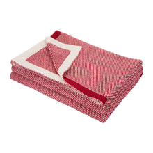 Load image into Gallery viewer, 60&quot;L*50&quot;W Knitted Acrylic Red/White Throw Blanket 900g
