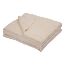 Load image into Gallery viewer, 60&quot;L*50&quot;W Knitted Polyester Beige Feather Yarn Throw Blanket 800g
