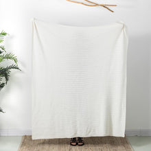 Load image into Gallery viewer, 60&quot;L*50&quot;W Knitted Acrylic White Throw Blanket 800g
