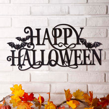 Load image into Gallery viewer, 23.94&quot;L Metal &quot;HAPPY HALLOWEEN&quot; Wall Sign
