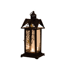 Load image into Gallery viewer, Halloween Iron/Glass Spider Hanging Lantern
