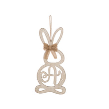 Load image into Gallery viewer, Handcrafted Wooden Monogram &quot;A&quot; Bunny Wall Hanging Sign
