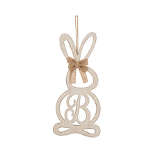 Load image into Gallery viewer, Handcrafted Wooden Monogram &quot;B&quot; Bunny Wall Hanging Sign
