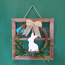 Load image into Gallery viewer, 18&quot;H Wooden Frame Easter Wall Decor with Wreath
