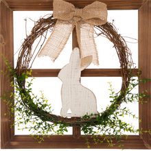 Load image into Gallery viewer, 18&quot;H Wooden Frame Easter Wall Decor with Wreath
