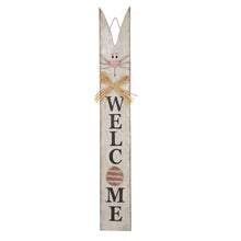 Load image into Gallery viewer, 42&quot;H Wooden Easter Welcome Porch Sign with Bunny Ears
