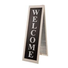 Load image into Gallery viewer, 36&quot;H Double Sided Wooden/Metal Shutter &quot;WELCOME&quot; Porch Sign Decor/Planter Stand
