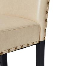 Load image into Gallery viewer, High-Back Beige PU Upholstered Dining Chair with Studded Decor, Set of 2
