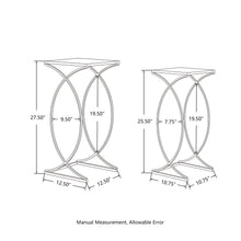 Load image into Gallery viewer, Black Metal Nesting Accent Table with Square Glass Top, Set of 2
