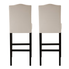 Load image into Gallery viewer, 45&quot;H Cream White Leatherette High-Back Barchair with Studded Decoration, Set of 2
