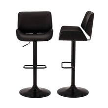 Load image into Gallery viewer, Mid-century Modern Black Adjustable Gaslift Swivel Bar Stool, Set of 2
