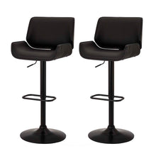 Load image into Gallery viewer, Mid-century Modern Black Adjustable Gaslift Swivel Bar Stool, Set of 2
