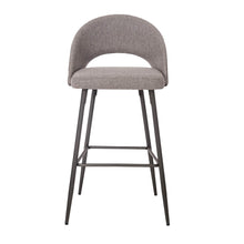 Load image into Gallery viewer, Dark Grey Mixing Fabric/Leatherette Bar Stool with Back and Tapered Metal Legs, Set of 2
