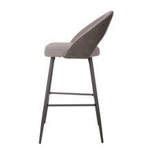 Load image into Gallery viewer, Dark Grey Mixing Fabric/Leatherette Bar Stool with Back and Tapered Metal Legs, Set of 2
