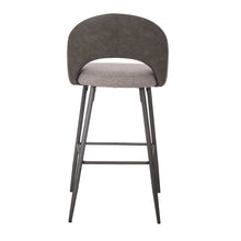 Load image into Gallery viewer, Dark Grey Mixing Fabric/Leatherette Bar Stool with Back and Tapered Metal Legs, Set of 2
