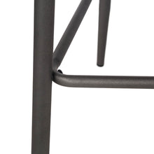 Load image into Gallery viewer, Dark Grey Mixing Fabric/Leatherette Bar Stool with Back and Tapered Metal Legs, Set of 2
