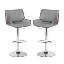 Load image into Gallery viewer, Mid-century Modern Gray Adjustable Height Swivel Bar Stool, Set of 2
