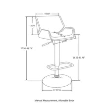 Load image into Gallery viewer, Mid-century Modern Gray Adjustable Height Swivel Bar Stool, Set of 2
