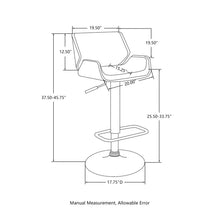 Load image into Gallery viewer, Mid-century Modern Black PU and Walnut Bentwood Adjustable Height Swivel Bar Stool
