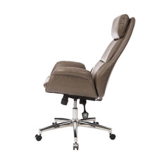 Load image into Gallery viewer, Mid-Century Modern Brownish Grey Leatherette Gaslift Adjustable Swivel Office Chair
