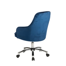 Load image into Gallery viewer, Navy Blue Velvet Gaslift Adjustable Swivel Office Chair/Desk Chair
