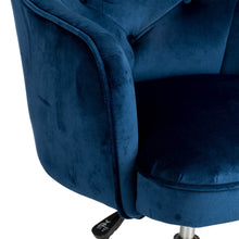 Load image into Gallery viewer, Navy Blue Velvet Gaslift Adjustable Swivel Office Chair/Desk Chair
