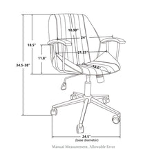 Load image into Gallery viewer, Russet Leatherette Adjustable Swivel Desk Chair/Task Office Chair
