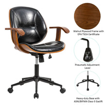 Load image into Gallery viewer, Black Leatherette Adjustable Swivel Desk Chair/Task Office Chair
