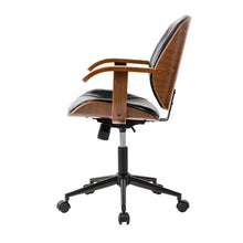 Load image into Gallery viewer, Black Leatherette Adjustable Swivel Desk Chair/Task Office Chair
