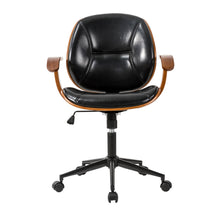 Load image into Gallery viewer, Black Leatherette Adjustable Swivel Desk Chair/Task Office Chair
