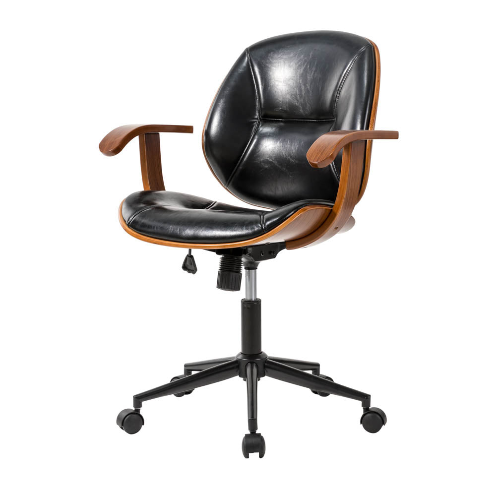 Black Leatherette Adjustable Swivel Desk Chair/Task Office Chair