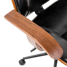 Load image into Gallery viewer, Black Leatherette Adjustable Swivel Desk Chair/Task Office Chair
