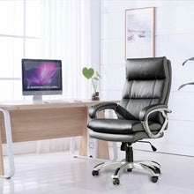 Load image into Gallery viewer, Black PU Leather Gaslift Adjustable High-Back Swivel Office Chair
