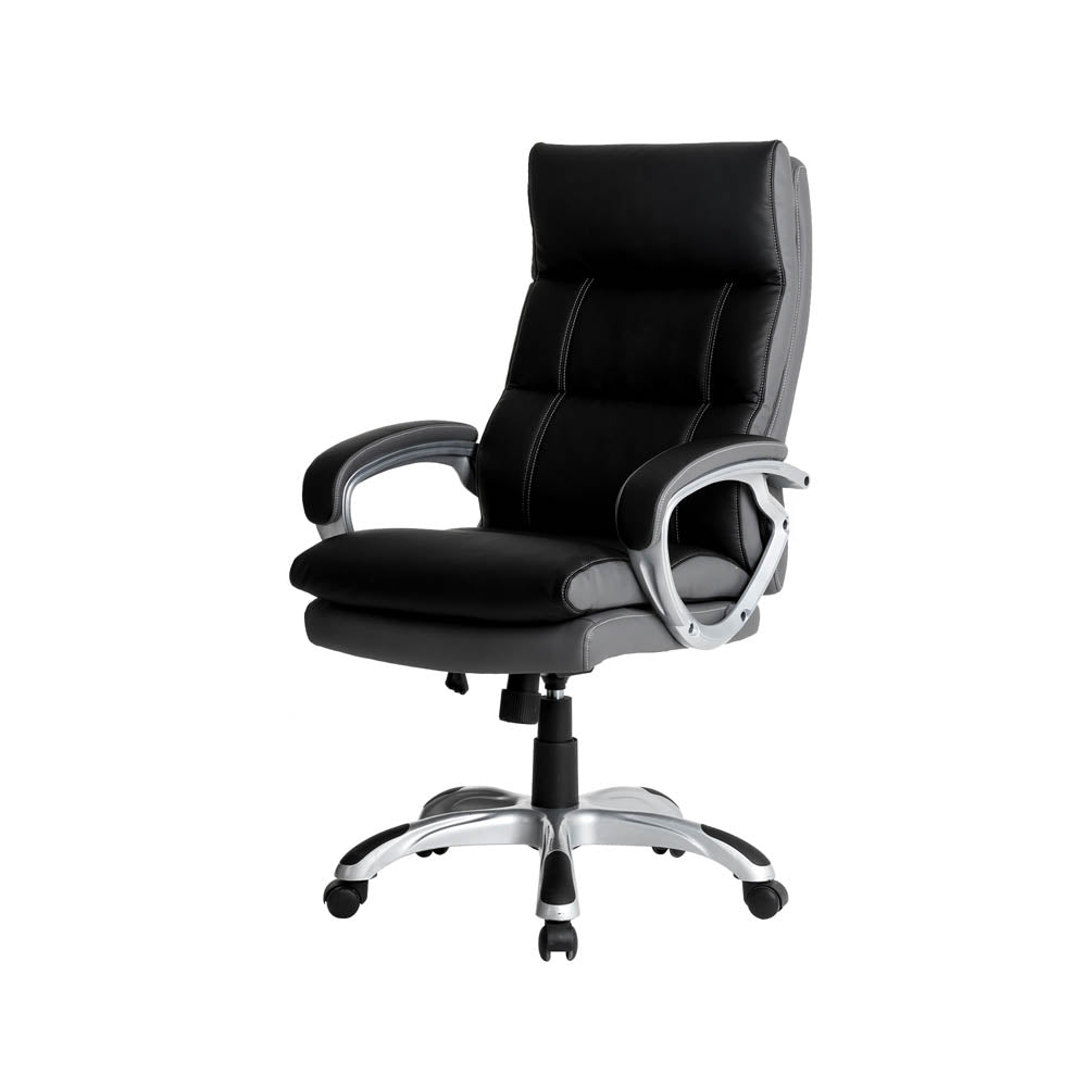 Black PU Leather Gaslift Adjustable High-Back Swivel Office Chair