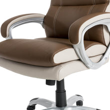 Load image into Gallery viewer, Brown PU Leather Gaslift Adjustable High-Back Swivel Office Chair
