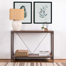 Load image into Gallery viewer, 43.25&quot;L Modern Industrial Brown Wood/Metal Console Table
