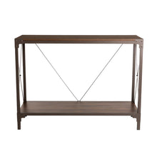 Load image into Gallery viewer, 43.25&quot;L Modern Industrial Brown Wood/Metal Console Table
