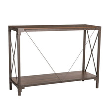 Load image into Gallery viewer, 43.25&quot;L Modern Industrial Brown Wood/Metal Console Table
